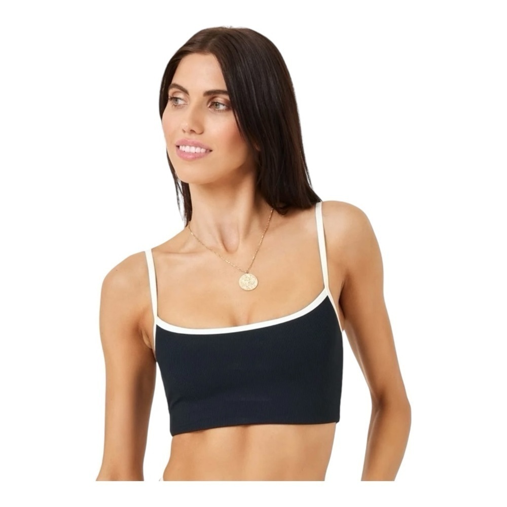 L*Space Adalyn Bikini Top in Black & Cream NWT - Picture 4 of 5